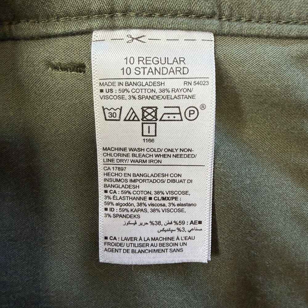 Old Navy Pixie Sateen Pants Women's 10 Tapered Ankle Stretch Olive Green Casual - Picture 11 of 16